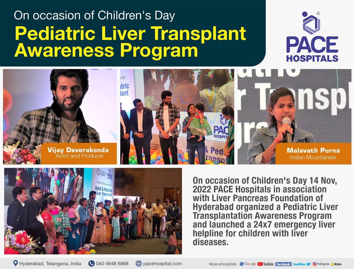 Pediatric Liver Transplantation Awareness Program inauguration from the hands of Vijay Deverakonda @TheDeverakonda & Malavath Purna @MalavathPoorna

bit.ly/3GyWxEL

#VijayDeverakonda #MalavathPurna #PaceHospitals #livertransplant #PediatricLiverTransplant #liver