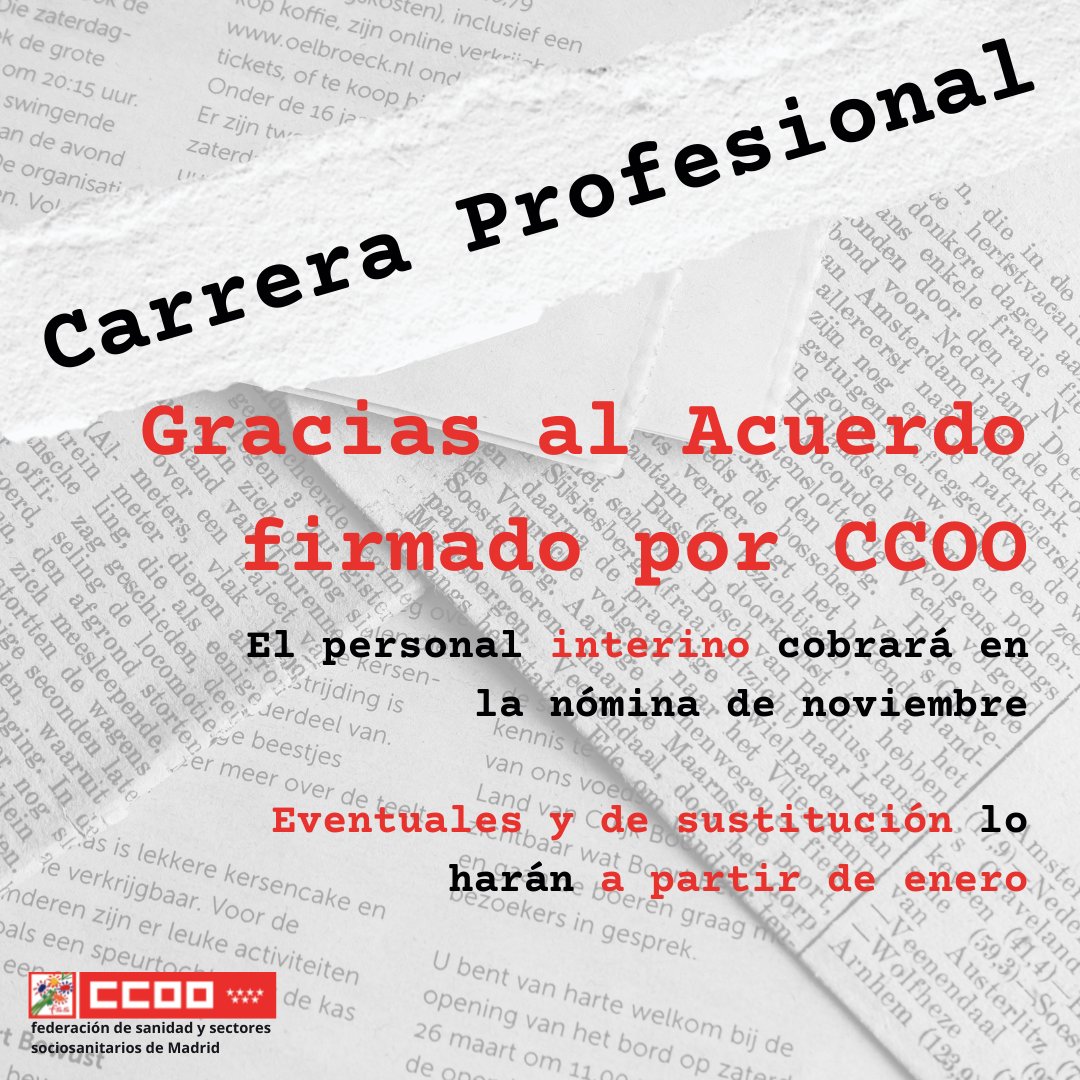 CCOOSanidadMad's tweet photo. Poco más que añadir. Carrera profesional para todxs. #CCOOSeMueve @SerFdezRu @zupo21 https://t.co/KPcO1rcoEr