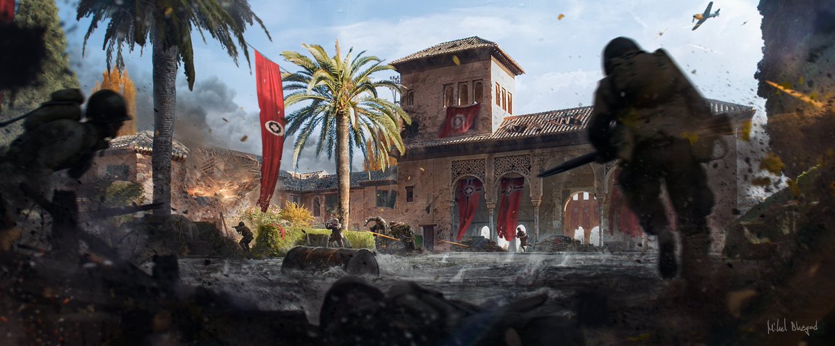 Blazgad's tweet photo. I made this new photos with more info about my own project called Alhambra.
A fiction map during WW2 inspired in #BattlefieldV

🔥Here you have my Portfolio and also all breakdowns and more details about this project: https://t.co/VMJ1iauT6A https://t.co/QkrNGdoH2P