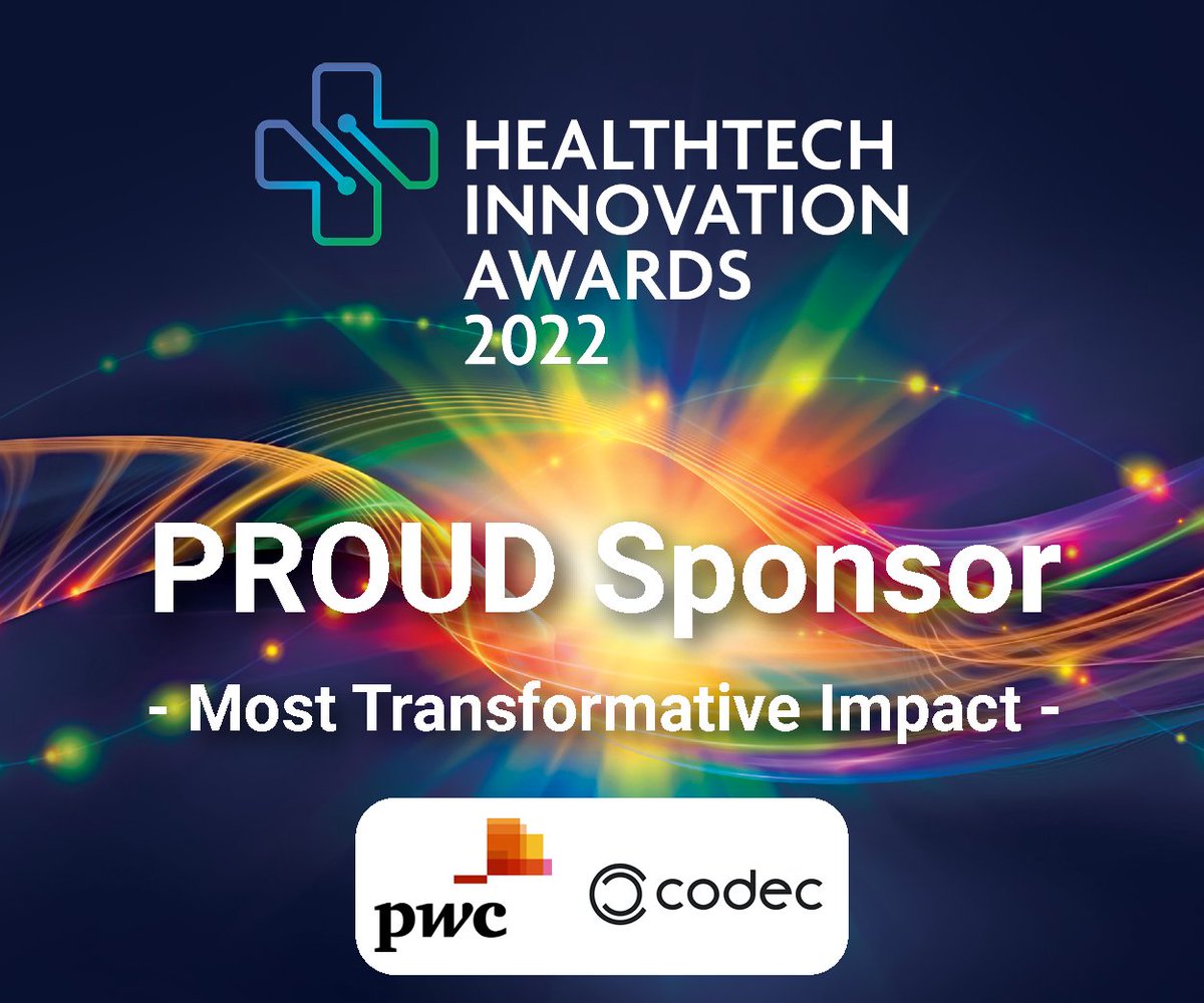 Codec are proud to participate at the forthcoming Healthtech Innovation Awards 2022, taking place in the Mansion House Dublin on the 23rd Nov. We wish all particpants the best of luck!  To find out more click here - bit.ly/3G0soxO
#innovation #medtech #healthtech