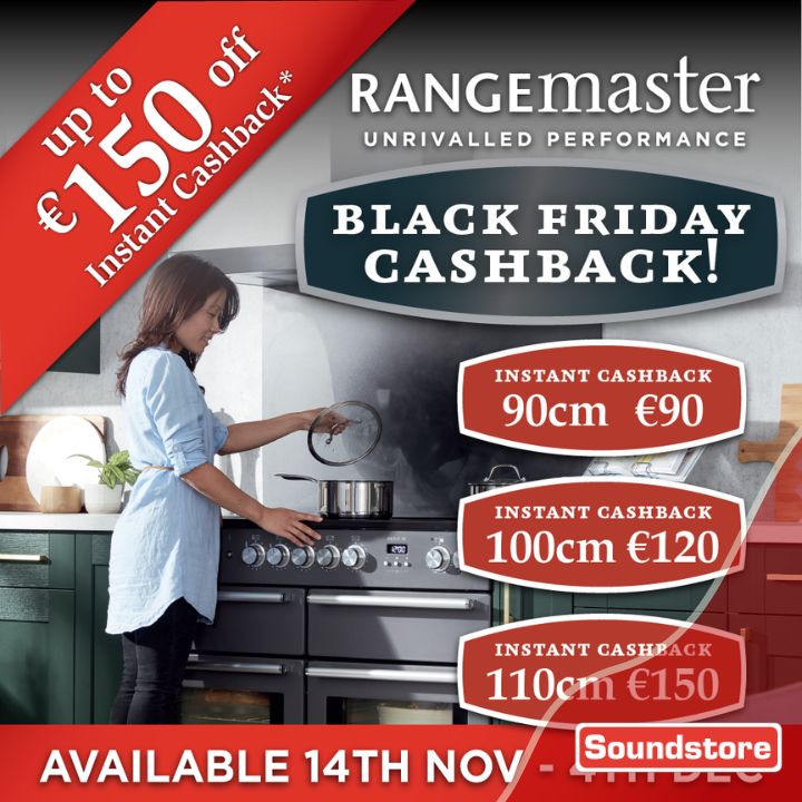 Soundstore1's tweet photo. 💥💥🖤🖤Get up to €150 INSTANT CASHBACK when you purchase a Rangemaster Range Cooker at Soundstore today. 

In store or online at https://t.co/dwx2XLmaiC

#BlackFridayDeals #BestPricesGuaranteed #Cashback #RangeCookers https://t.co/OpwOuUTtbu