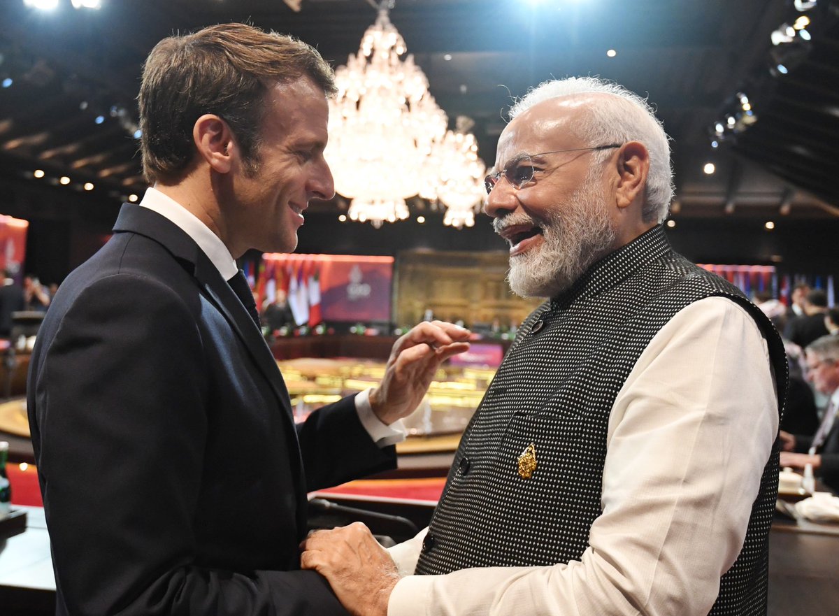 With my friend President @EmmanuelMacron during the @g20org Summit earlier today.