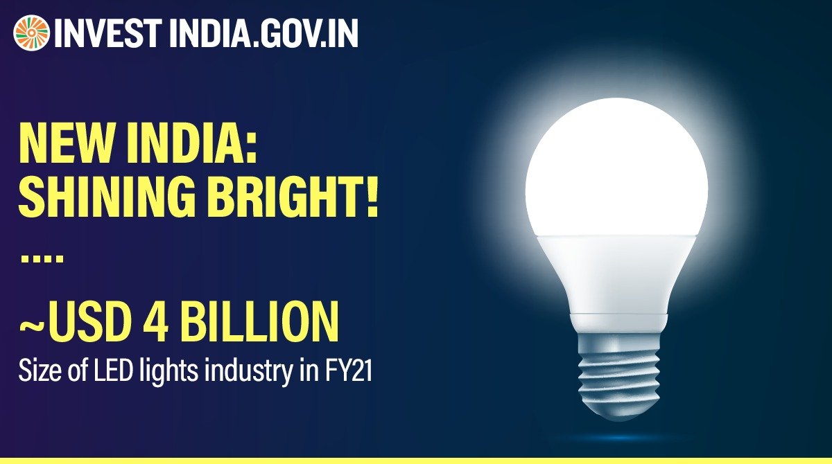 InvestIndiaLAM's tweet photo. #InvestInIndia

#NewIndia’s LED lights industry is projected to reach ~USD 8 Billion by FY26.

Discover more avenues at https://t.co/tzEvzAMJs7

#WhiteGoods #InvestIndia #LEDLights #LEDMarket @BrazilEmbassyIN @indiainbrazil @ArgentinaMFA @Indembarg @CubaMINREX @EMBACHILEINDIA https://t.co/tvhBvEq0Dv