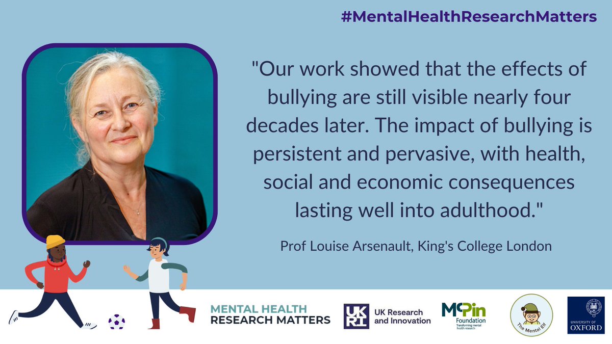 The Mental Elf (@mental_elf) on Twitter photo #Leaders are sharing why #MentalHealthResearchMatters
We have a fantastic example today for #AntiBullyingWeek2022
"The impact of bullying is persistent and pervasive, with health, social and economic consequences lasting well into adulthood."
<a href="/L_Arseneault/">Louise Arseneault</a>
🧵 THREAD #Leaders are sharing why #MentalHealthResearchMatters
We have a fantastic example today for #AntiBullyingWeek2022
"The impact of bullying is persistent and pervasive, with health, social and economic consequences lasting well into adulthood."
<a href="/L_Arseneault/">Louise Arseneault</a>
🧵 THREAD