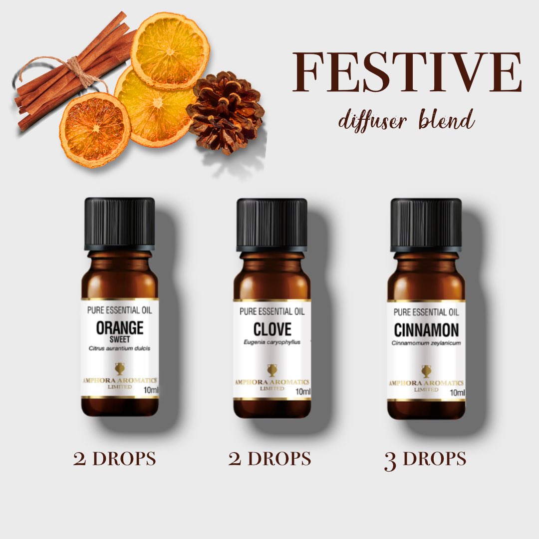 It’s time to start getting in the festive spirit! Try this gorgeous blend in your diffuser and let the room fill with a gorgeous, warming aroma. The perfect way to make these festive months extra cosy! #christmas #cosy #essentialoils #blend #diffuser #orange #cinnamon #clove