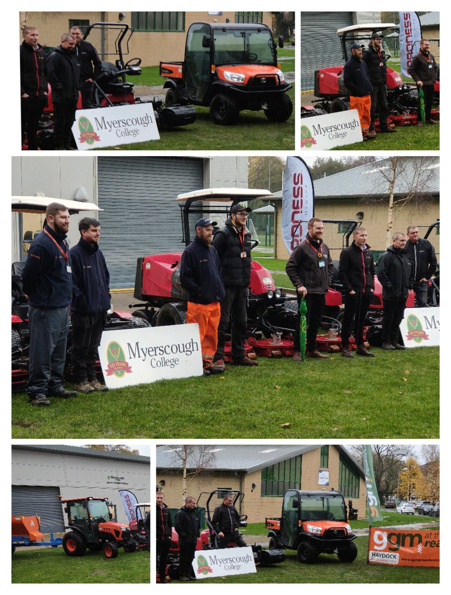 Great to welcome some visitors and some shiny new machinery onto campus this morning. Shame about the weather ☔🌧️🌂 <a href="/baronessuk/">Baronessuk</a> <a href="/GGM_Ltd/">GGM Group Ltd</a> <a href="/KubotaUK/">Kubota UK</a> <a href="/BIGGALtd/">British & International Golf Greenkeepers Assn.</a> #investment #education #skills #training #careers