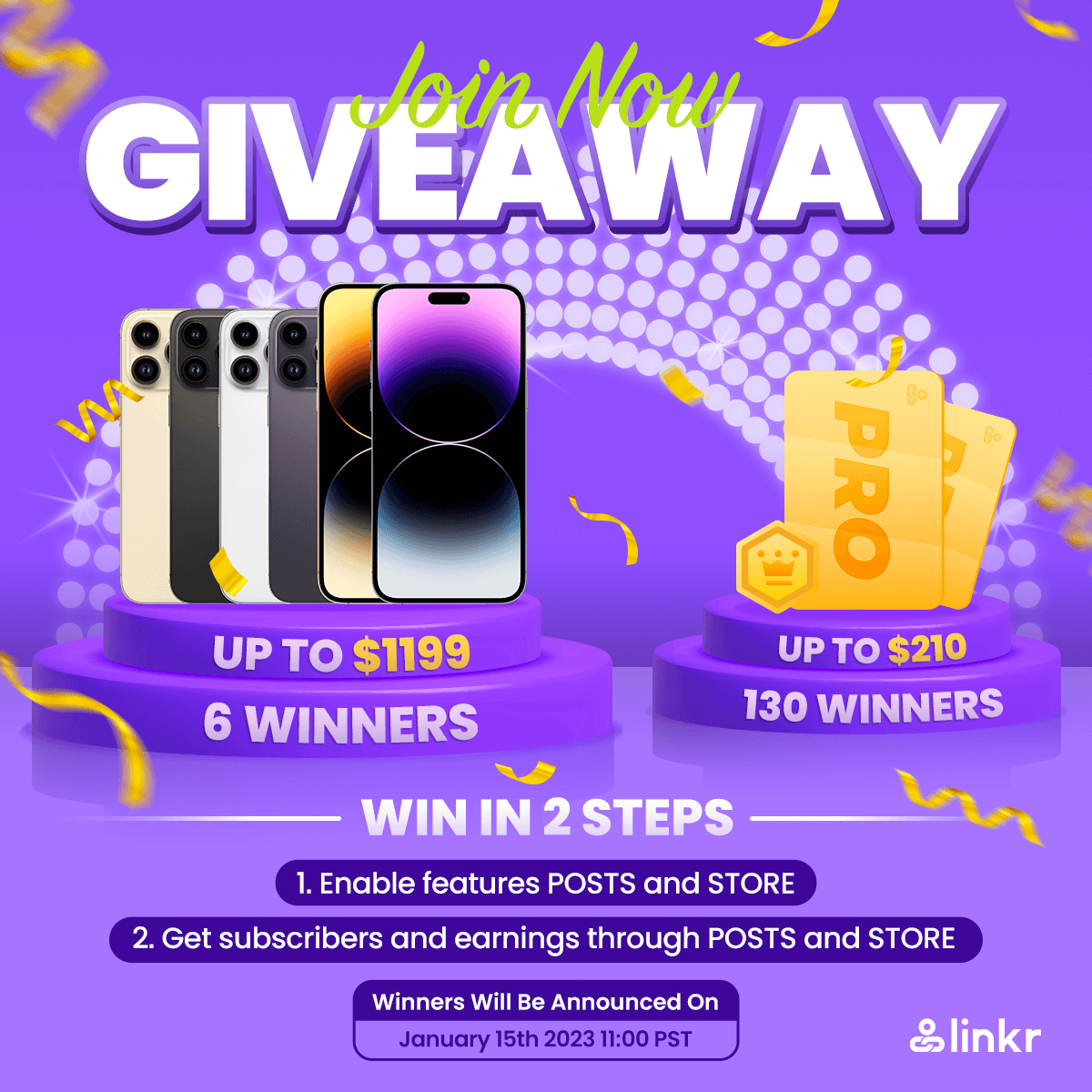 LinkrBio's tweet photo. IT'S GIVEAWAY TIME

We're giving:
2 iPhone 14 Pro Max 256G, retailing at $1199
4 iPhone 14 Pro 128G, retailing at $999
130 Pro Membership, retailing at $70 per month

Don't hesitate, join now!
Link:
https://t.co/81yj8QKSCD

#linkr #linkinbio #giveaway #iphone14  #iphone14promax https://t.co/bLoTtchafD