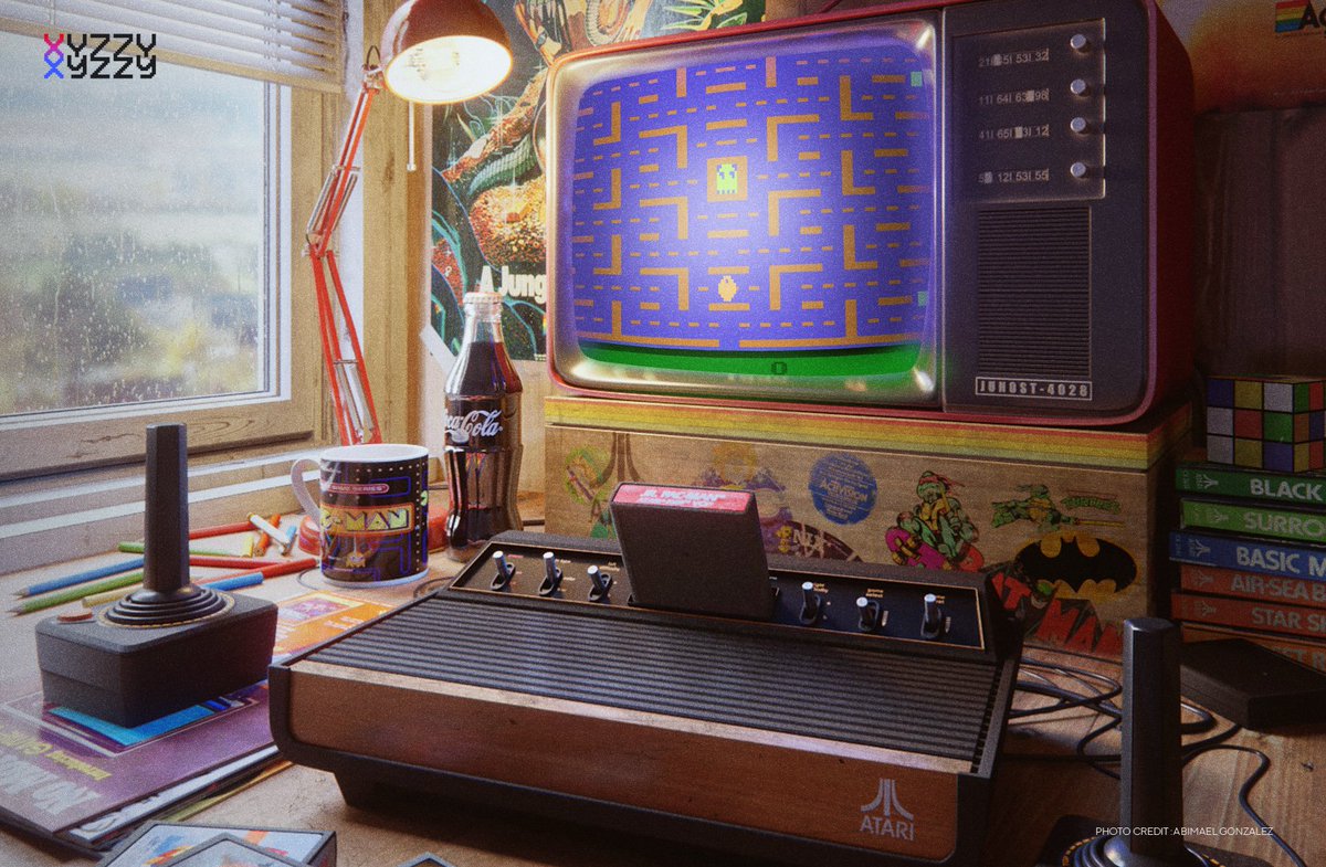 Featuring the Atari 2600, the console that changed the world for an entire generation by offering a memorable gaming experience back in 1977.  

Now and then, gaming innovation is truly impressive! 🎮