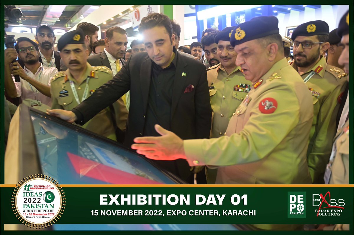 IDEASPakistan's tweet photo. Foreign Minister Bilawal Bhutto Zardari (@BBhuttoZardari) inaugurated the 11th Edition of International Defence Exhibition and Seminar #IDEAS2022. 
Venue: Expo Centre Karachi.

#IDEASExhibitionPakistan #IDEAS2022 #ArmsForPeace #BadarExpoSolutions #BXSS https://t.co/ynQNXdjUvJ