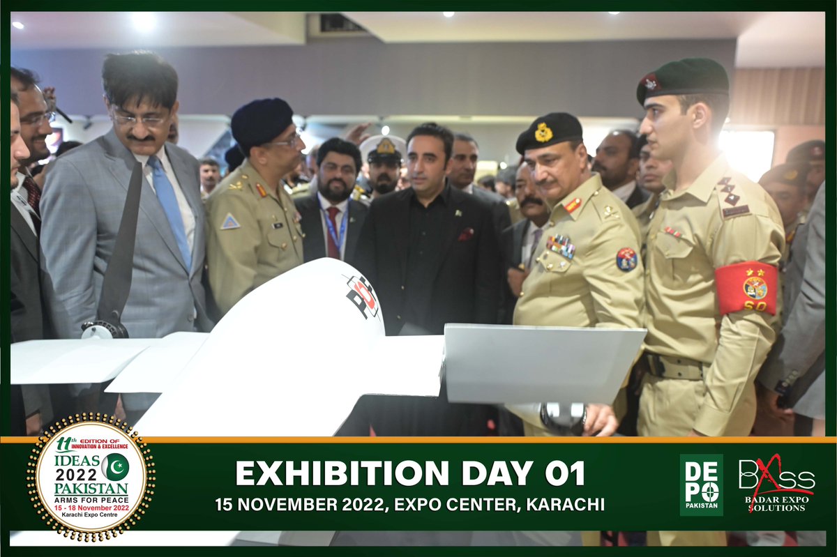 IDEASPakistan's tweet photo. Foreign Minister Bilawal Bhutto Zardari (@BBhuttoZardari) inaugurated the 11th Edition of International Defence Exhibition and Seminar #IDEAS2022. 
Venue: Expo Centre Karachi.

#IDEASExhibitionPakistan #IDEAS2022 #ArmsForPeace #BadarExpoSolutions #BXSS https://t.co/ynQNXdjUvJ