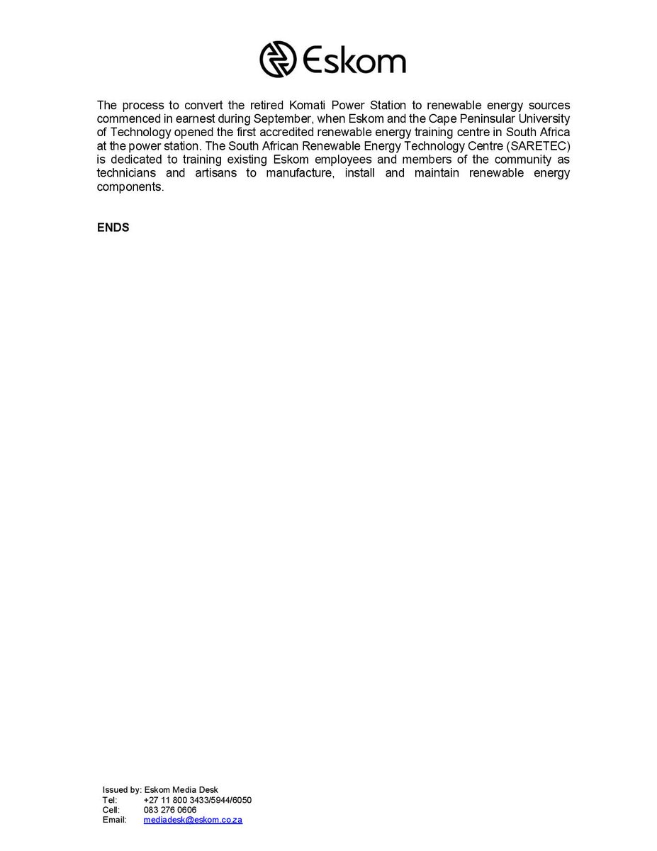 Eskom Hld SOC Ltd tweet media