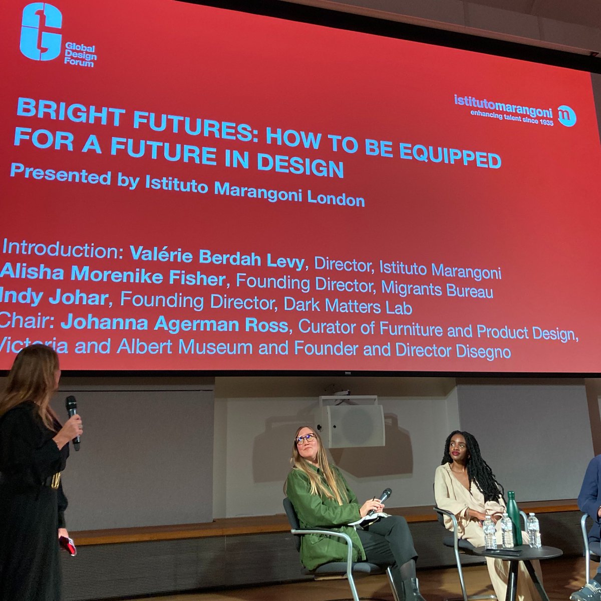 migrantsbureau's tweet photo. Thanks @L_D_F for inviting us for the Global Design Forum w/@JohannaAgerman + @indy_johar! 

Great to learn about @Trees_AI and talk bluntly about the future we need to innovate better futures esp. in our economic + environmental climate

Thanks also to Instituto Maragoni London. https://t.co/fo6S5aZAW2