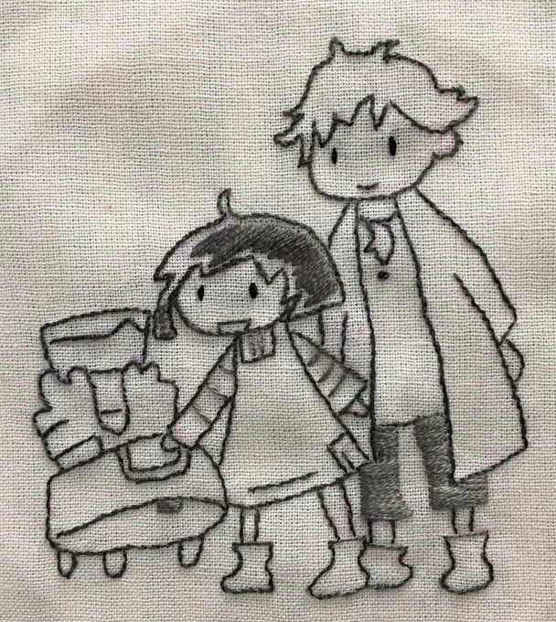 #irodori秋まつり 線画シリーズ #へんたつ #ケムリクサ #キャラ刺繍 