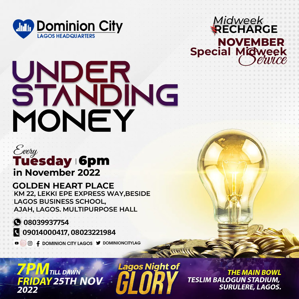dominioncitylag's tweet photo. Last week we established that there is, how to make money, manage it and multiply it, but you cannot manage nor multiply what you do not understand.
Join us this evening as we continue our series on 'Understanding Money".
Time: 6pm
#DominionCity
#DCLagos
#UnderstandingMoney https://t.co/GAeaOGziOJ