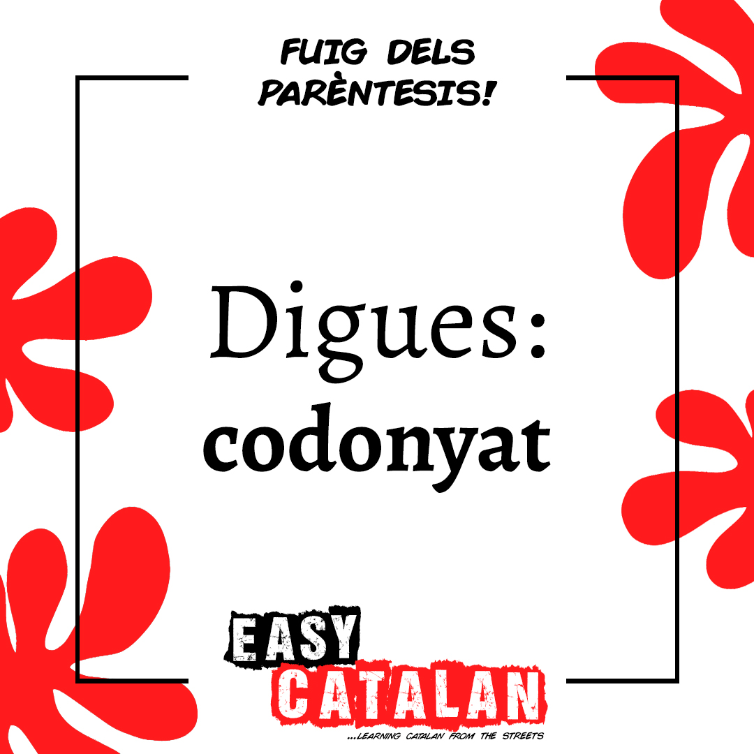 EasyCatalan's tweet image. En lloc de: membrillo ❌
Digues: codonyat ✔️
Per exemple: A la Sílvia li encanta el codonyat que fem a casa.

🏃‍♀️ Fuig dels parèntesis amb nosaltres!

#codonyat #membrillo #catalàcorrecte