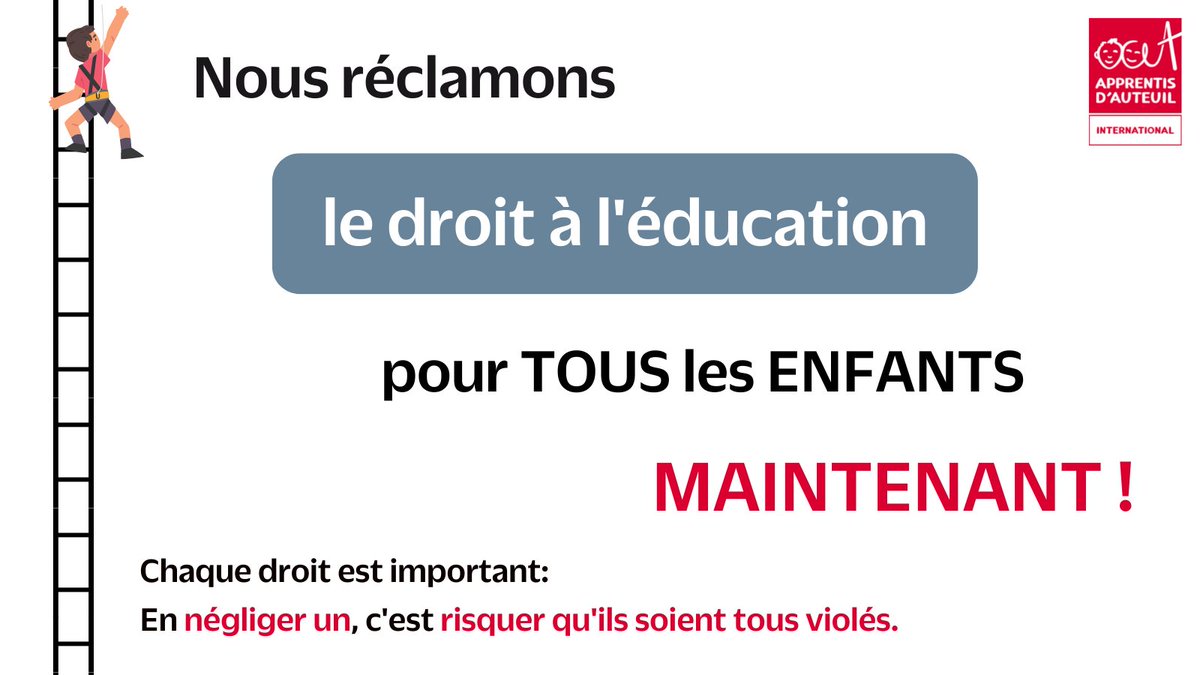 Apprentis_FAAI's tweet photo. Mettre en œuvre le droit à l'éducation implique garantir une éducation gratuite, de bonne qualité et accessible à tous les enfants sans condition. 8/8
#Everyrightmatters
#WorldChildrensDay https://t.co/utB7B5ThCw