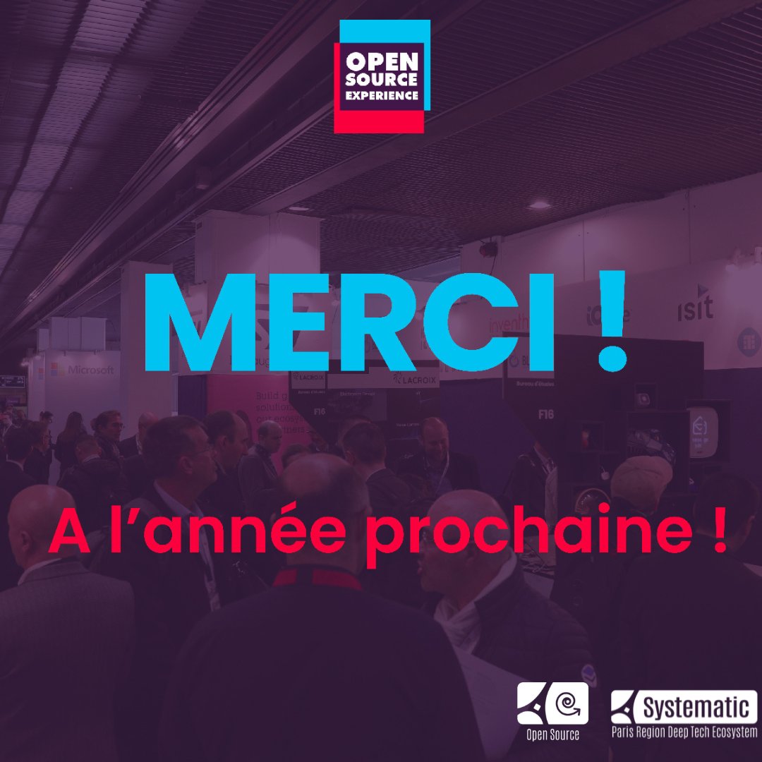 Hub Open Source Systematic Paris-Region (@hubopensource) on Twitter photo Le salon <a href="/OSXP_Paris/">Open Source Experience</a> c'était il y a 1 semaine déjà !
🤩On a adoré l’effervescence de cette 2nde édition
Merci à tous d'êtres venus si nombreux
🙏spécial <a href="/phmontarges/">philippe montarges</a> <a href="/gblondelle/">Gaël Blondelle</a> & tout le comité de programme, ainsi qu'aux speakers, exposants & sponsors, partenaires et team 656 Le salon <a href="/OSXP_Paris/">Open Source Experience</a> c'était il y a 1 semaine déjà !
🤩On a adoré l’effervescence de cette 2nde édition
Merci à tous d'êtres venus si nombreux
🙏spécial <a href="/phmontarges/">philippe montarges</a> <a href="/gblondelle/">Gaël Blondelle</a> & tout le comité de programme, ainsi qu'aux speakers, exposants & sponsors, partenaires et team 656