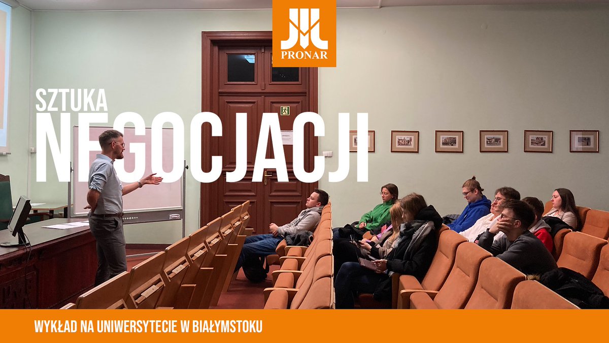 Wczoraj nasz kolega z działu handlu przeprowadził wykład z dziedziny negocjacji handlowych dla studentów Instytutu Zarządzania Uniwersytetu w Białymstoku.
Doświadczony handlowiec podzielił się z uczestnikami wieloletnim know-how, które zdobywał przez lata pracy w Pronar Wheels 💼