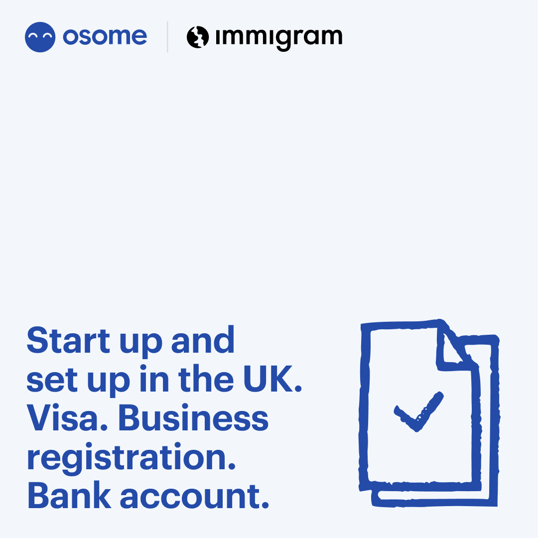 Book your call with us here: stay.osome.com/3EHGVgR 📊 Thinking about setting up a business and settling in the UK? It could take less than 10 minutes of prep work. 

Work with us for business bank pre-approval, company incorporation and the correct Visa for your business.