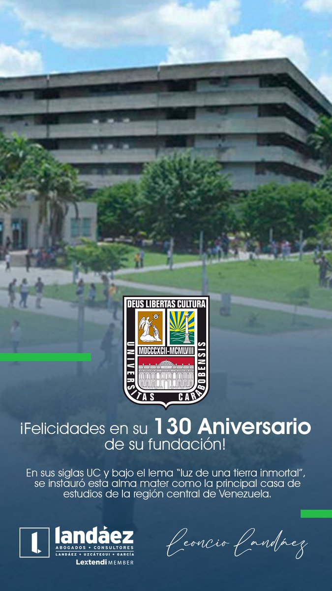 "Como escudos: el pecho y el brazo.
Cual banderas: la mente y la voz"

¡Feliz 130 aniversario a mi alma mater, la Universidad de Carabobo! <a href="/UCarabobo/">Universidad de Carabobo</a>.