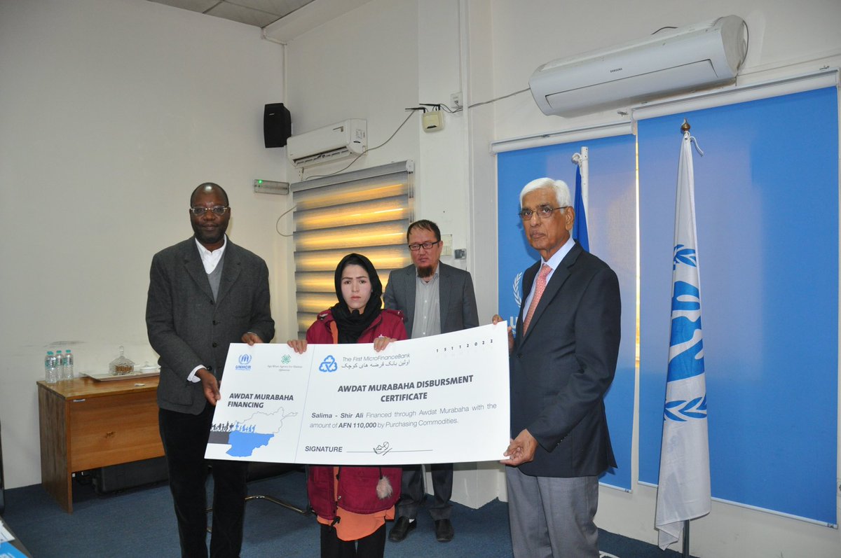 1ZuluLeonard's tweet photo. Grants and Microfinance Initiative Launch: Afghan displaced people set for financial inclusion after UNHCR &amp; Aga Khan Development Network’s First Microfinance Bank of Afghanistan disbursed loans to initial five beneficiaries, including three women. Proud to promote self-reliance. https://t.co/bWliYgzycH