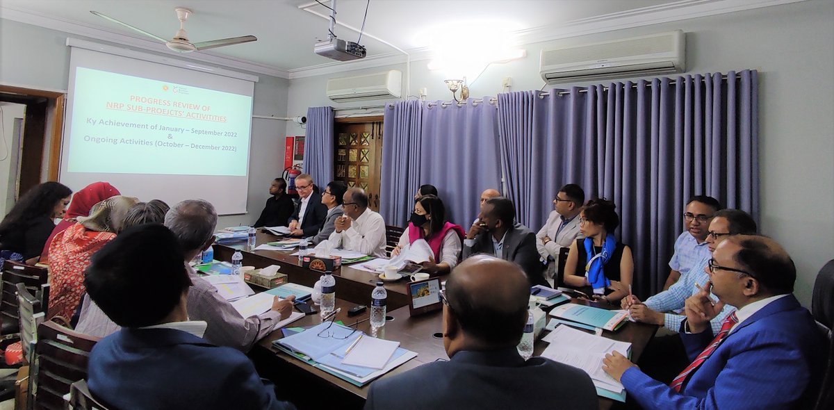 NRP_BD's tweet photo. 5th Joint Programme Steering Committee Meeting(JPSC) held on 15th Nov.22,chaired by the Hon'ble Secretary, Mr. Kamrul Hasan,NDC, MoDMR, GoB🇧🇩.Also present the personnel from Inter-Ministerial PD, APD's &amp; @UNDP_BD @UN_Women @UNOPS &amp; DP's @Sida @SwedeninBD @UKinBangladesh
🇸🇪🇧🇩🇬🇧 https://t.co/FzuWfrW8xI