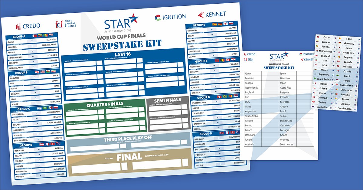 With just under a week to go to the start of this years' world cup - stay on the ball with all the results and make it fun with our FREE sweepstake kit to use with your colleagues - or maybe even your friends! Back of the net!
bit.ly/3AewBKu
#worldcup2022 #sweepstakes