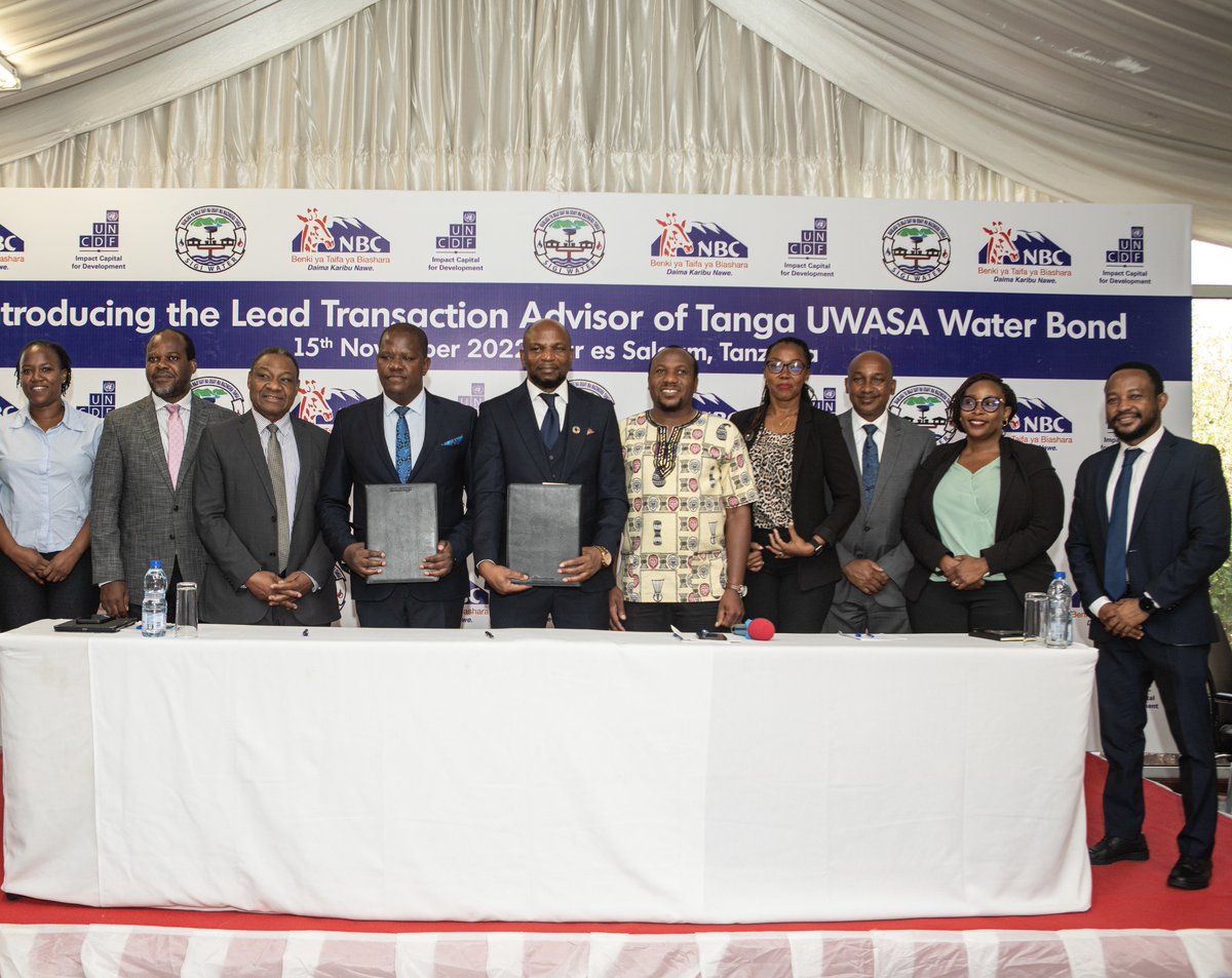 Shirika la Umoja wa Mataifa la Mitaji na Uwekezaji (UNCDF) limeteua Mtaalam Mshauri wa kukamilisha Hati Fungani ya Mamlaka ya Maji Tanga

Leo Shirika la Umoja wa Mataifa la Mitaji na Uwekezaji (UN Capital Development Fund -UNCDF) limetangaza rasmi uteuzi wa Benki ya NBC kuwa