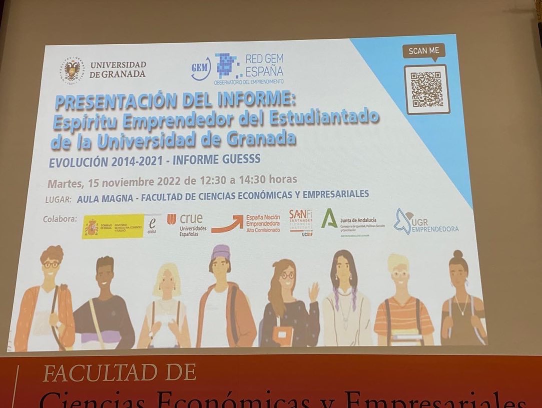 FcceeUgr's tweet photo. Comienza la Presentación del informe GUESSS: Espíritu Emprendedor del Estudiantado en la UGR*
Lugar: *Aula Magna de la Facultad de Ciencias Económicas y Empresariales.
Enlace para ampliar información: https://t.co/Wef58HDD2z 

https://t.co/Wef58HDD2z https://t.co/j5d6qfcAMx