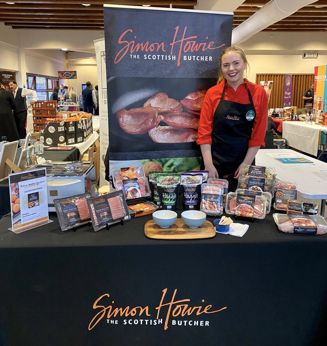 Simon_Howie's tweet photo. Set up and ready for the @Morrisons Scottish Supplier Showcase! Eilidh you are a super star! #brandambassador #simonhowie #morrisons #Scotland https://t.co/MMaJocZ2hO