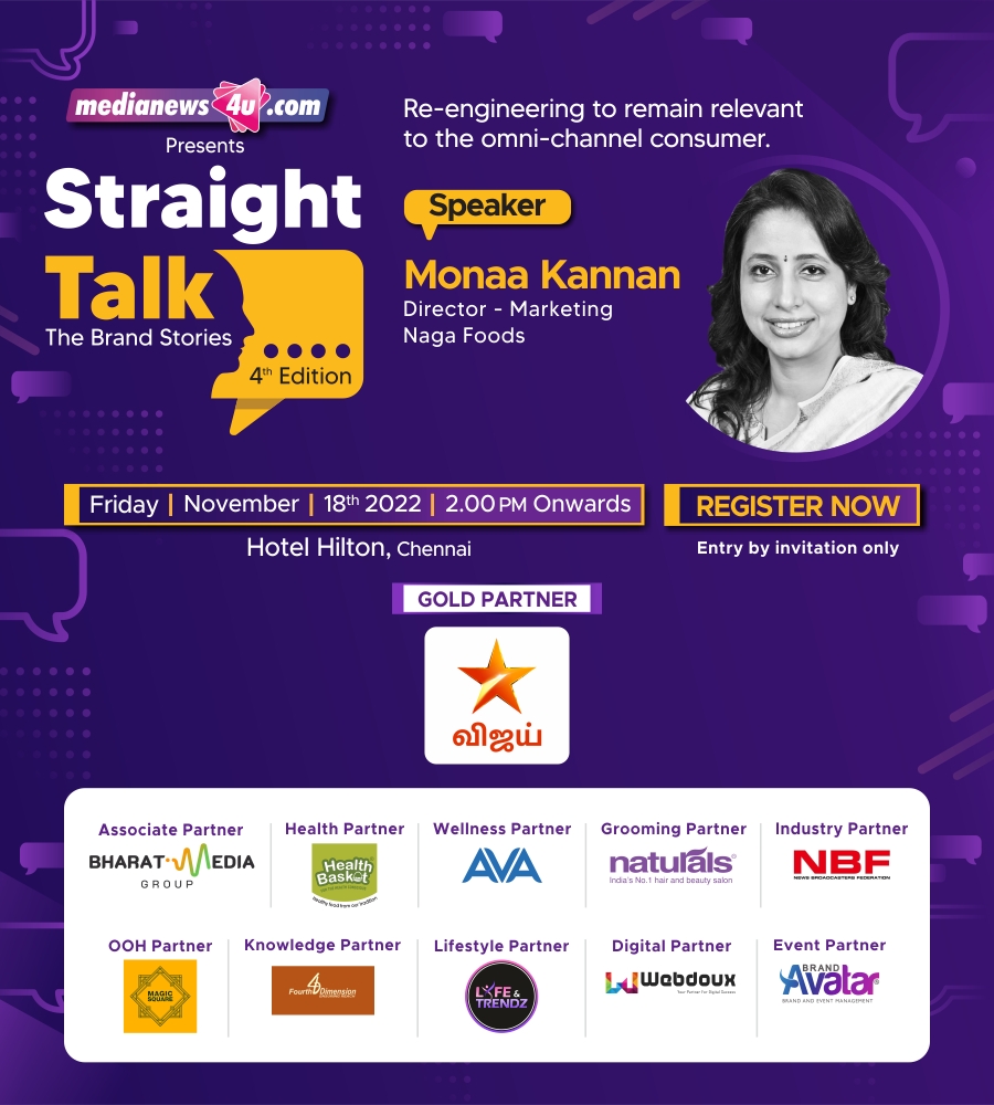 medianews4u.com (@medianews4u) on Twitter photo #StraightTalk2022 - Meet the Speaker: Monaa Kannan, Director - Marketing, Naga Foods.
Register now: bit.ly/3SKBOA8
<a href="/vijaytelevision/">Vijay Television</a> <a href="/NagaLimited/">NAGA LIMITED</a> #MonaaKannan #StraightTalk #Marketing #Omnichannel #Consumer #brands <a href="/Umanathv/">Umanath MediaNews4U</a> <a href="/vijaymedianews/">Vijay Vishwanath (VV)</a> <a href="/thenemoh/">Neethu Vijay Karthik</a> <a href="/Smitha_Coolbird/">Smitha</a> #StraightTalk2022 - Meet the Speaker: Monaa Kannan, Director - Marketing, Naga Foods.
Register now: bit.ly/3SKBOA8
<a href="/vijaytelevision/">Vijay Television</a> <a href="/NagaLimited/">NAGA LIMITED</a> #MonaaKannan #StraightTalk #Marketing #Omnichannel #Consumer #brands <a href="/Umanathv/">Umanath MediaNews4U</a> <a href="/vijaymedianews/">Vijay Vishwanath (VV)</a> <a href="/thenemoh/">Neethu Vijay Karthik</a> <a href="/Smitha_Coolbird/">Smitha</a>