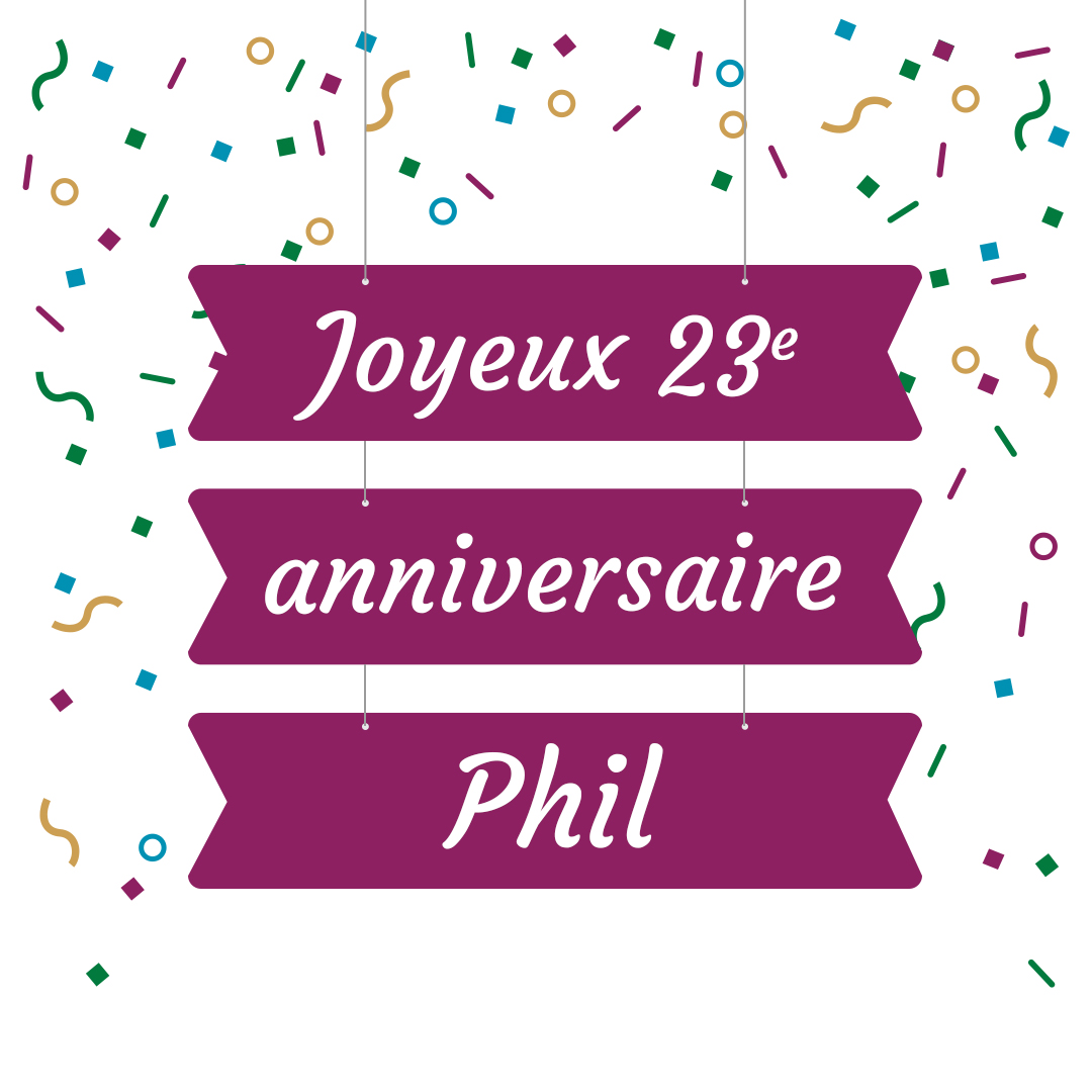 PhilComm's tweet photo. L’anniversaire de Phil tombe le jour de la Journée nationale de la #philanthropie! Nous sommes très reconnaissants pour ces 23 années de dévouement auprès de clients qui nous inspirent chaque jour. Lisez notre #infolettre anniversaire aujourd’hui! https://t.co/aJ7ezEIuCi