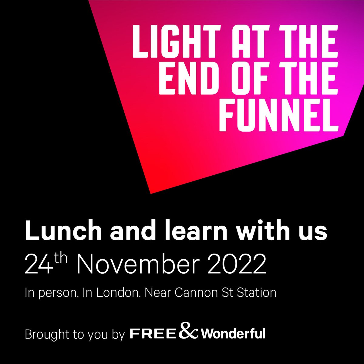 Is your funnel failing because #brand and #digital are disconnected?

We get it, getting everything to align from #strategy to execution is not an easy task. Get your marketing funnel to flow with this masterclass from <a href="/freepartners_/">Free Partners LLP</a> &amp; Wonderful!
👉bit.ly/3U6aHAB