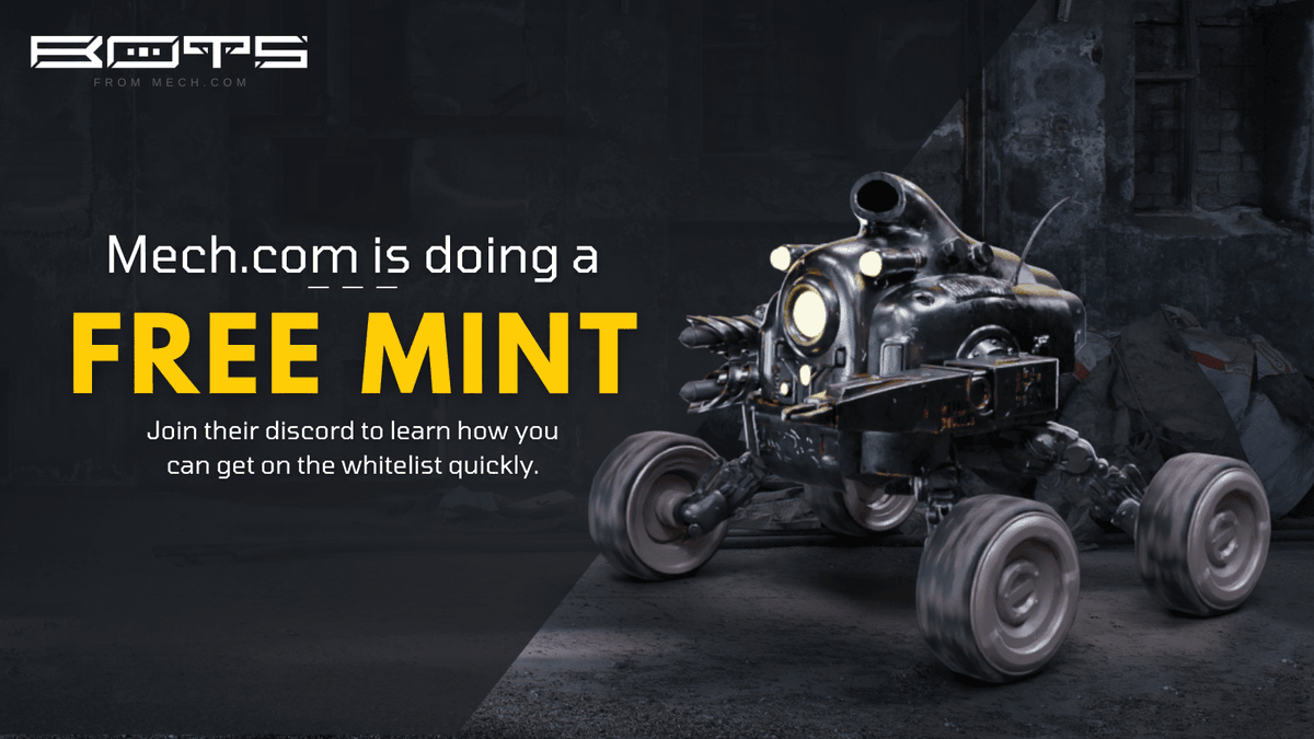CryptoAnorac's tweet photo. @MechNFT are giving away 10,000 Free Mech Bots. Join their discord and claim whitelist spot to get your free Mech. @Mister_10X_ https://t.co/o7u4z6QvQ6