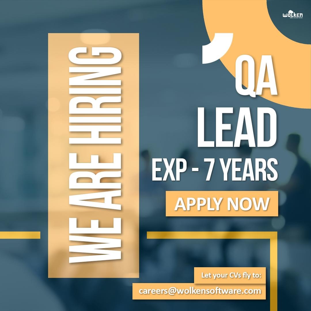 wolkensoftware's tweet photo. We are hiring a QA lead!
If you are passionate about working with an enthusiastic team and looking for an exciting new challenge—send your resume to careers@wolkensoftware.com.

#wolken #wolkensoftware #wolkenEdge #SaaS #bengalurujobs #sqldeveloper #hiring https://t.co/BA4mbCr6rB