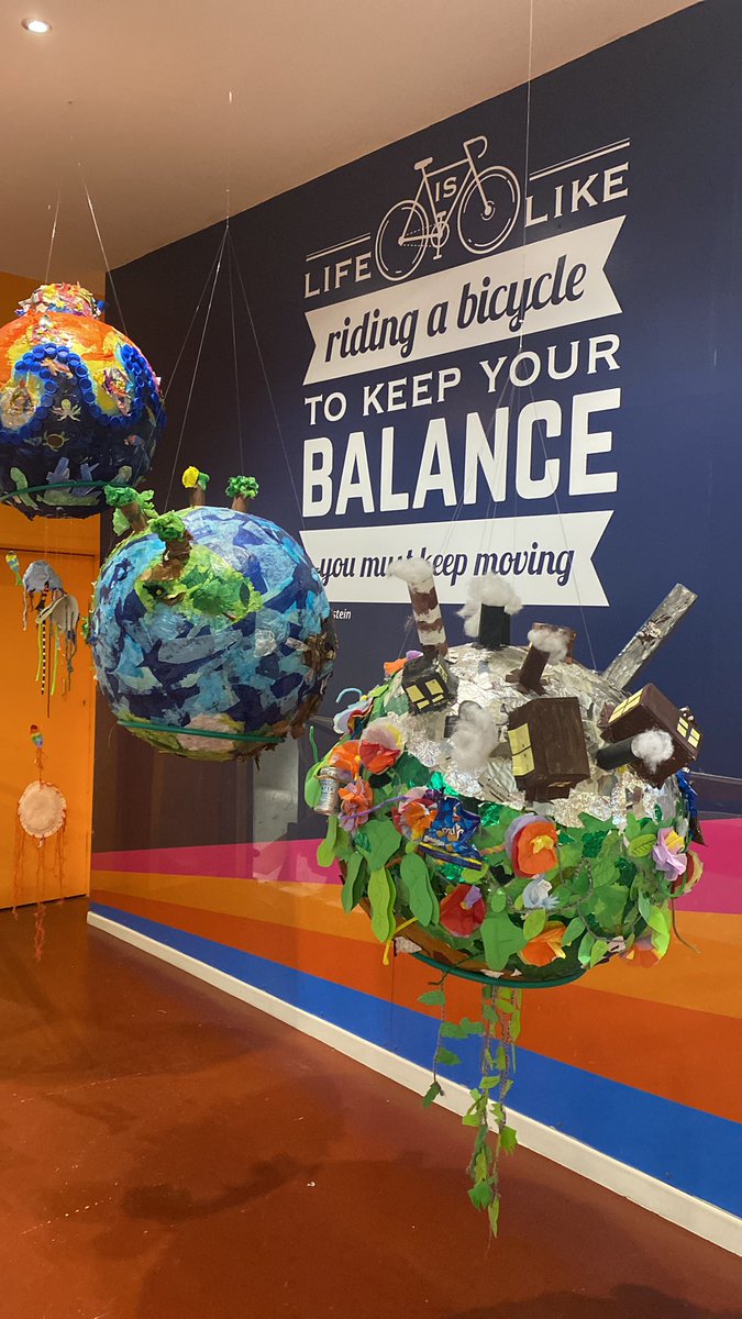 DroxfordJun's tweet photo. Our amazing Climate Unity globes have been on show at Calshot all summer / autumn. So proud of this whole school project led by Miss Jones. They have received universal praise. They return with us this week to been installed in school. @DroxfordJun #art https://t.co/xglFb6VrFh