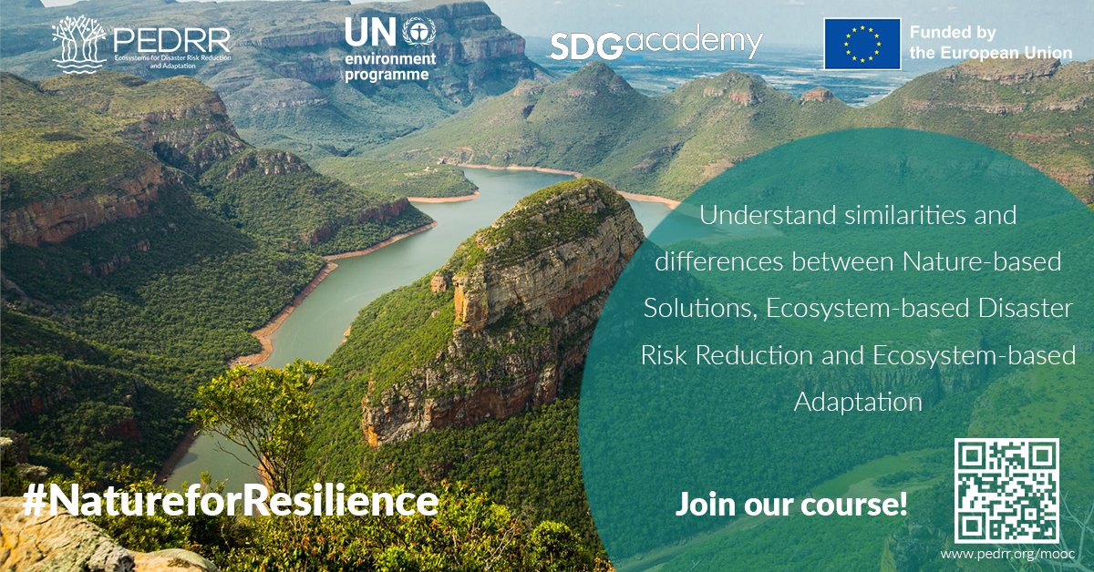 #NaturebasedSolutions are immediate, viable, and cost-effective tools for #ClimateAction and societal challenges 

🌿 Join this free online course to learn more #NatureforResilience <a href="/UNEP/">UN Environment Programme</a> <a href="/PEDRRnetwork/">PEDRR</a> <a href="/EU_Partnerships/">EU International Partnerships 🇪🇺</a> <a href="/SDG_Academy/">The SDG Academy</a>  

👉Register now:  bit.ly/3BnZHI6