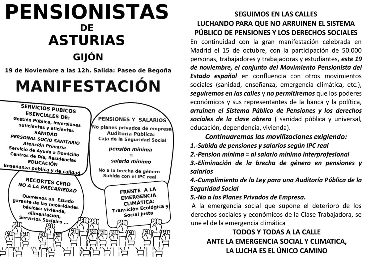 Información de los motivos de la manifestación