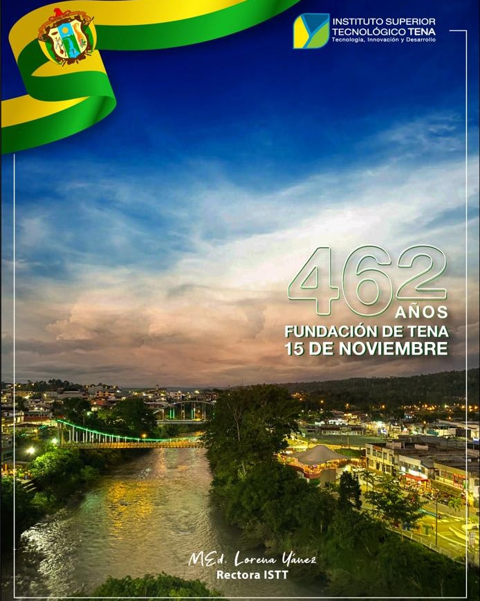 isttenaoficial's tweet photo. #ISTTENA 

HOY|• Rendimos homenaje a #Tena al conmemorarse sus #462 años de Fundación española.

¡Viva Tena!, Capital de la Wuayusa y la Canela. @lorenayanezpi @alcaldiatena @EduSuperiorEc https://t.co/0PQHJdXxDm