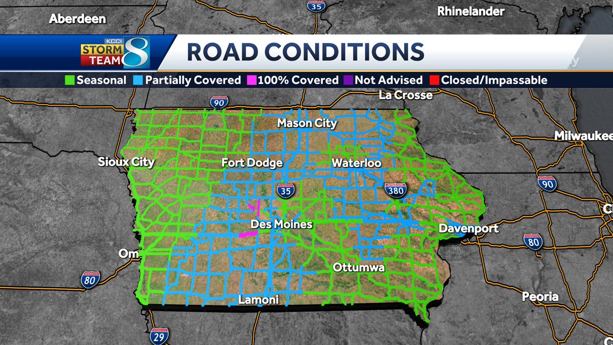 JSydejkoKCCI's tweet photo. I-35 at Mills Civic is seeing snow covered roads.
I-80 at Hubbell Ave and Stuart both are slick due to snowfall as well
#iawx #iowa #desmoines #snow #iadot #roadconditions https://t.co/BHgJgQ39pJ