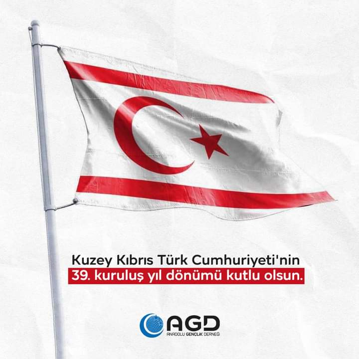 Kuzey Kıbrıs Türk Cumhuriyeti'nin 39. kuruluş yıl dönümü kutlu olsun.

#KKTC39Yaşında
