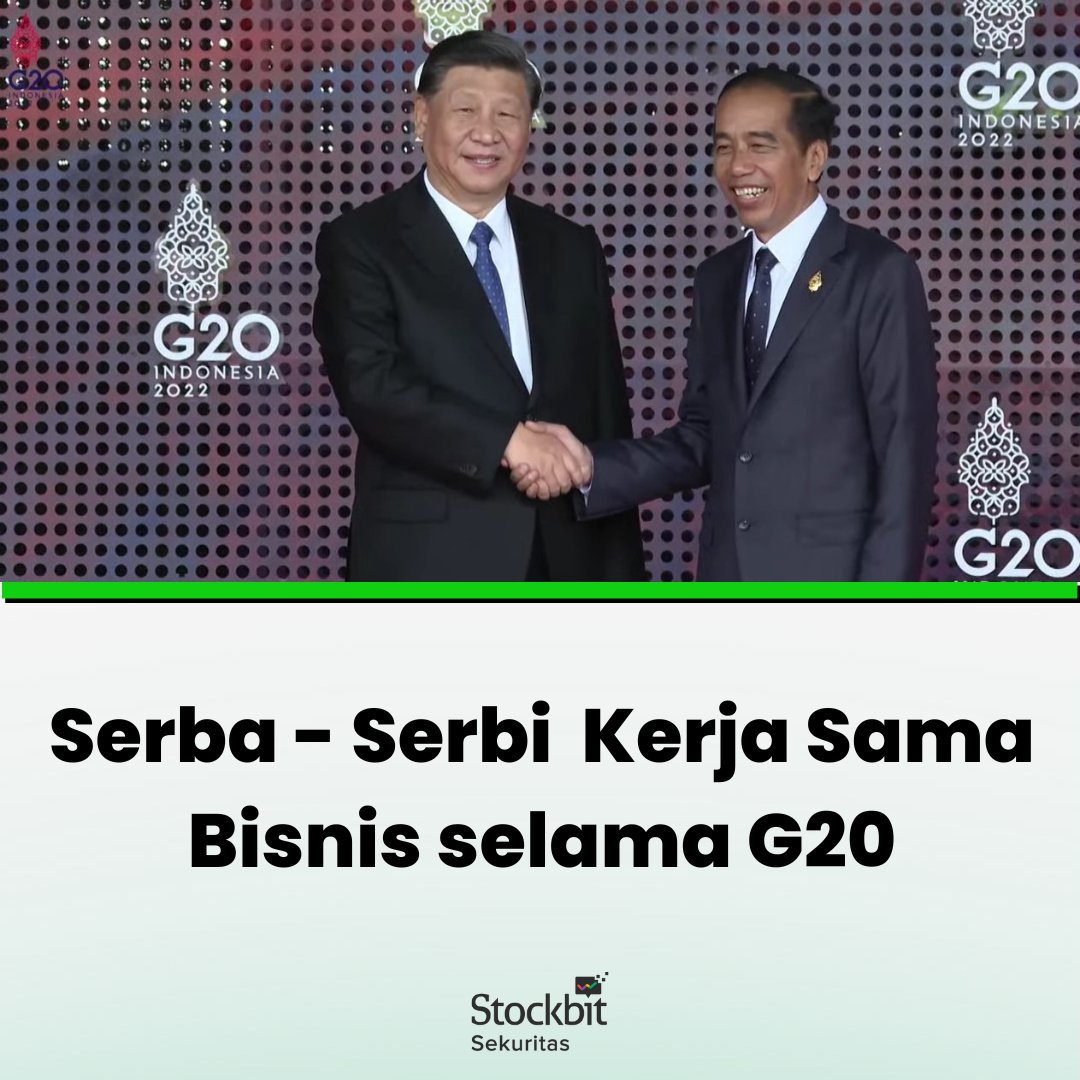 Rangkuman bisnis kerja sama selama G20 ‼️

Semua hal penting yang terjadi dalam G20 hari ini, akan mimin rangkum dalam satu thread ini.