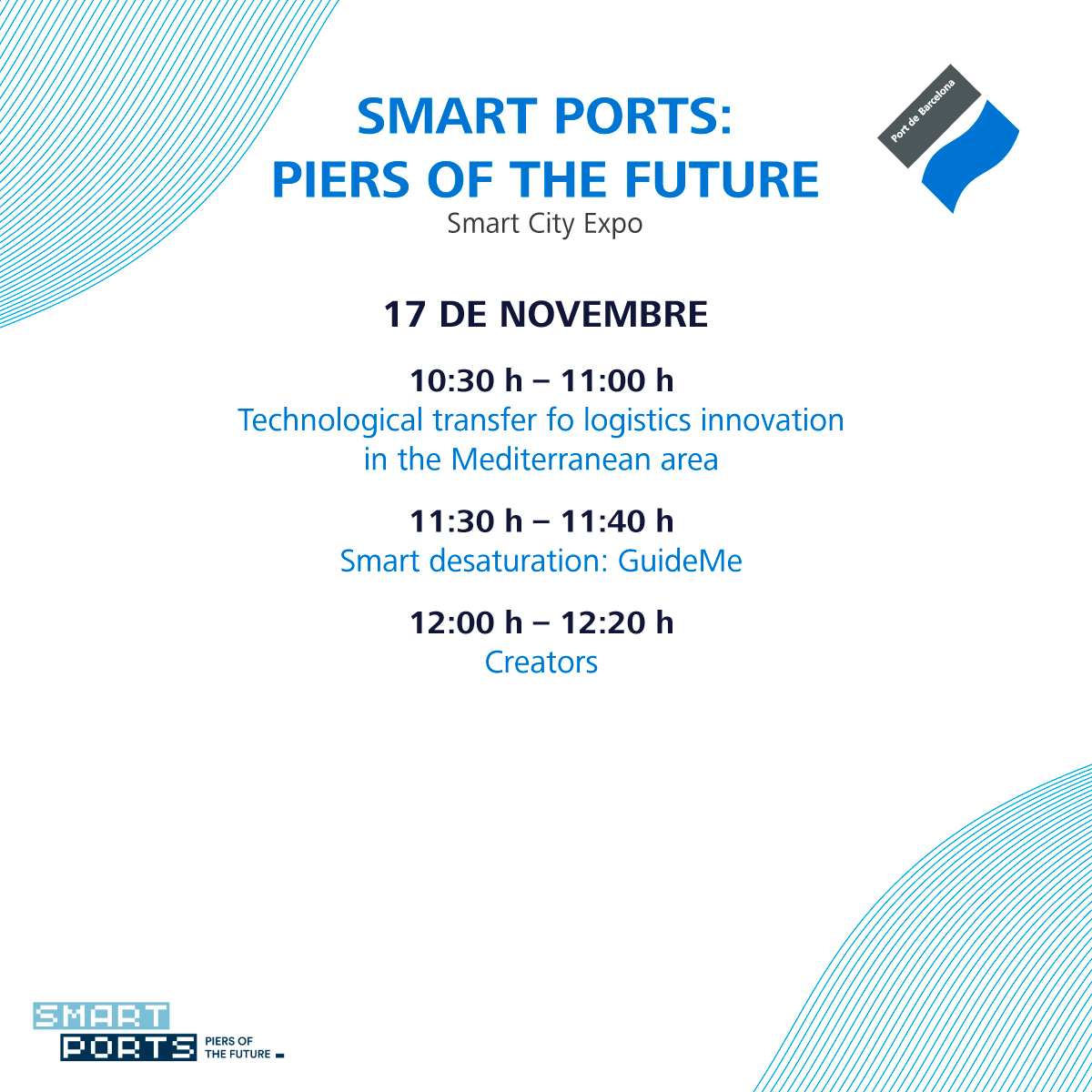 💥 Avui és l’ultima jornada de #SmartPortsBCN: Piers of the future  no t’ho perdis!

✅ Passat pel nostre stand per no perdre’t l’últim dia!
📍 Gran Via, Hall 2, Level 0, Street E, Stand 161

Veure l'agenda completa 👉 smartports.tv

#Sostenibilitat #SCEWC22