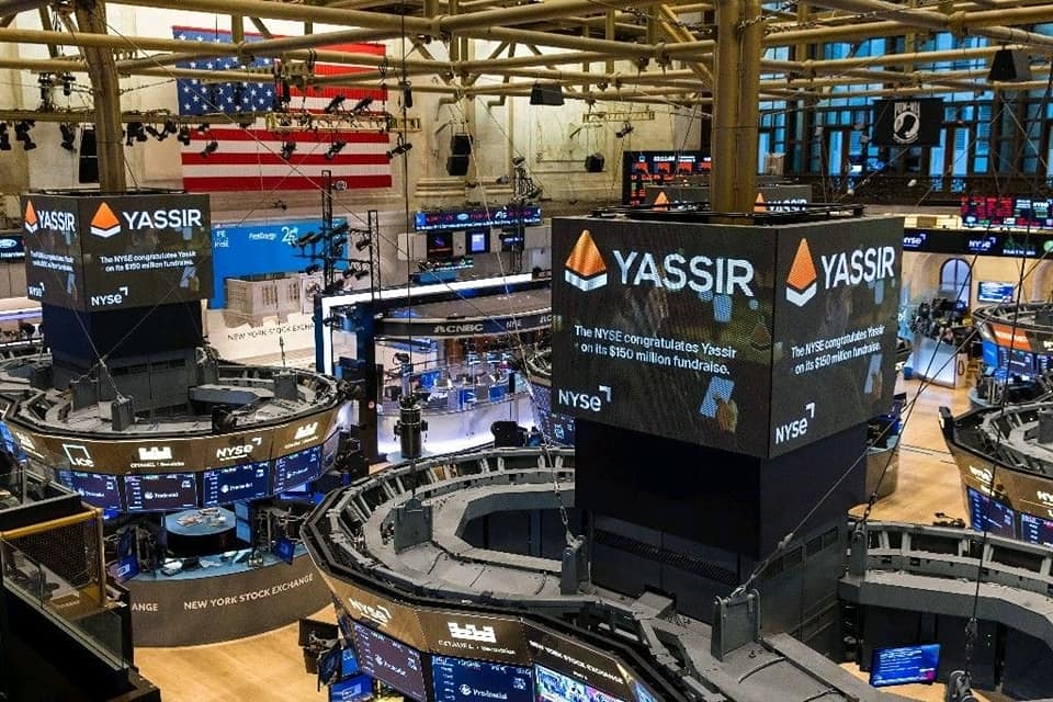 Yassir_Global's tweet photo. The New York Stock Exchange @NYSE, the world's largest #stockexchange, congratulated @Yassir_Global  on its #SeriesB raise by displaying/announcing it on its floor! https://t.co/OJuX8SMvwR