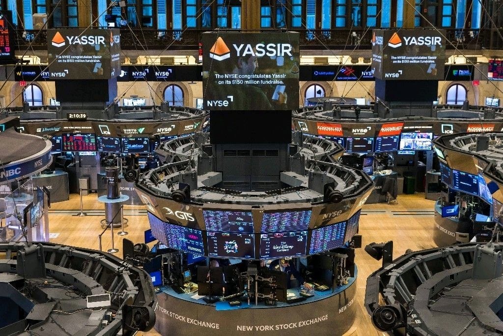 Yassir_Global's tweet photo. The New York Stock Exchange @NYSE, the world's largest #stockexchange, congratulated @Yassir_Global  on its #SeriesB raise by displaying/announcing it on its floor! https://t.co/OJuX8SMvwR