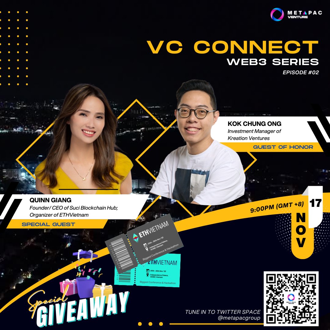 metapacgroup's tweet image. #VCConnect #Web3Series Episode #02🔥

Let’s pluck the brain juice from the #vc on their market sentiments at this juncture after all the incidents!

Tune in via #TwitterSpace:
🗓: 17th November 2022 l Thursday
⏰: 9:00 pm (GMT+8)