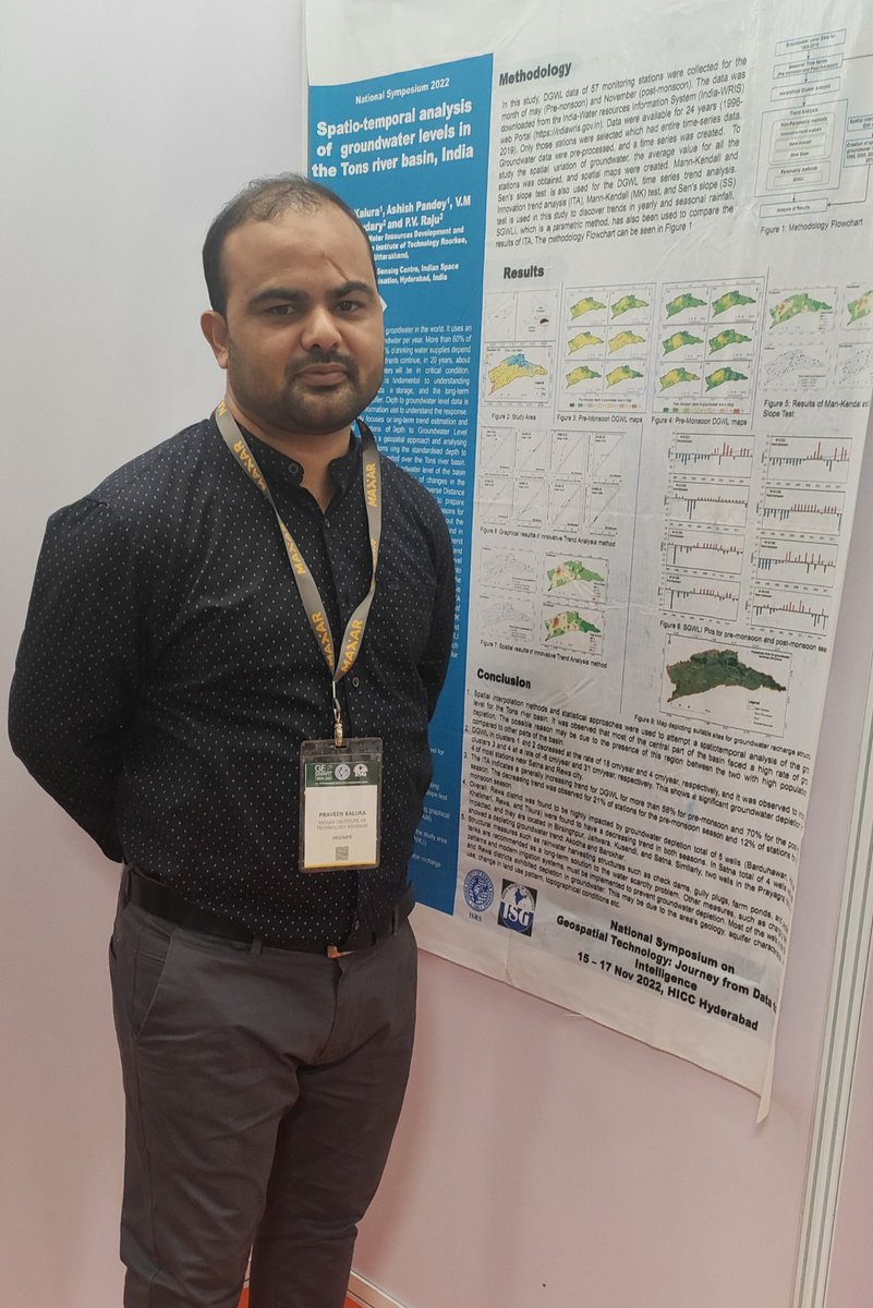 praveen_kalura's tweet image. Presented poster at ISRS-ISG annual convention at HICC, Hyderabad on Spatio-temporal analysis of groundwater depth. #GeoSmartIndia2022 @WRDM_IITRoorkee @iitroorkee 
#geospatialbydefault
@geoworldmedia