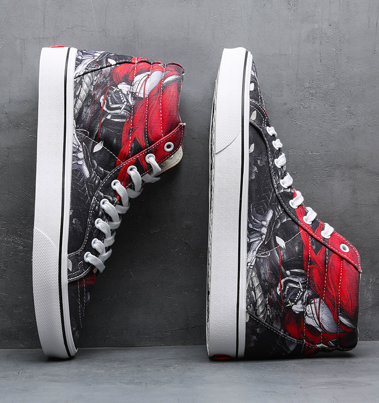 Summer breathable men's shoes Europe and the United States street tide original graffiti canvas shoes men's board shoes high-top
#Doodles