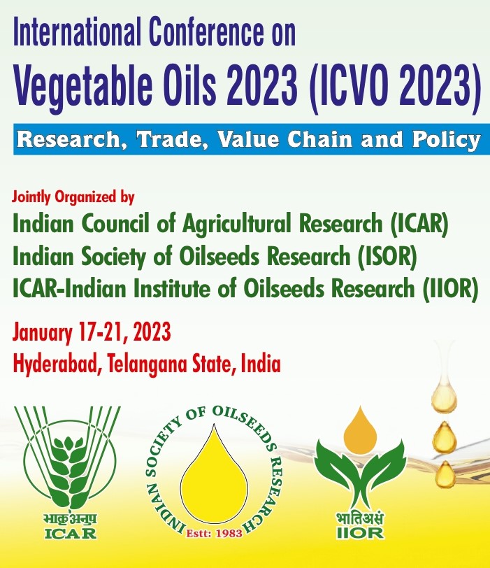 icardrmr's tweet photo. International Conference on Vegetable Oils (ICVO) 2023 on 17-21 January 2023 at Hyderabad, India.
#IIOR #DRMR #mustard #vegetavle oil https://t.co/bO6iwfWHMF