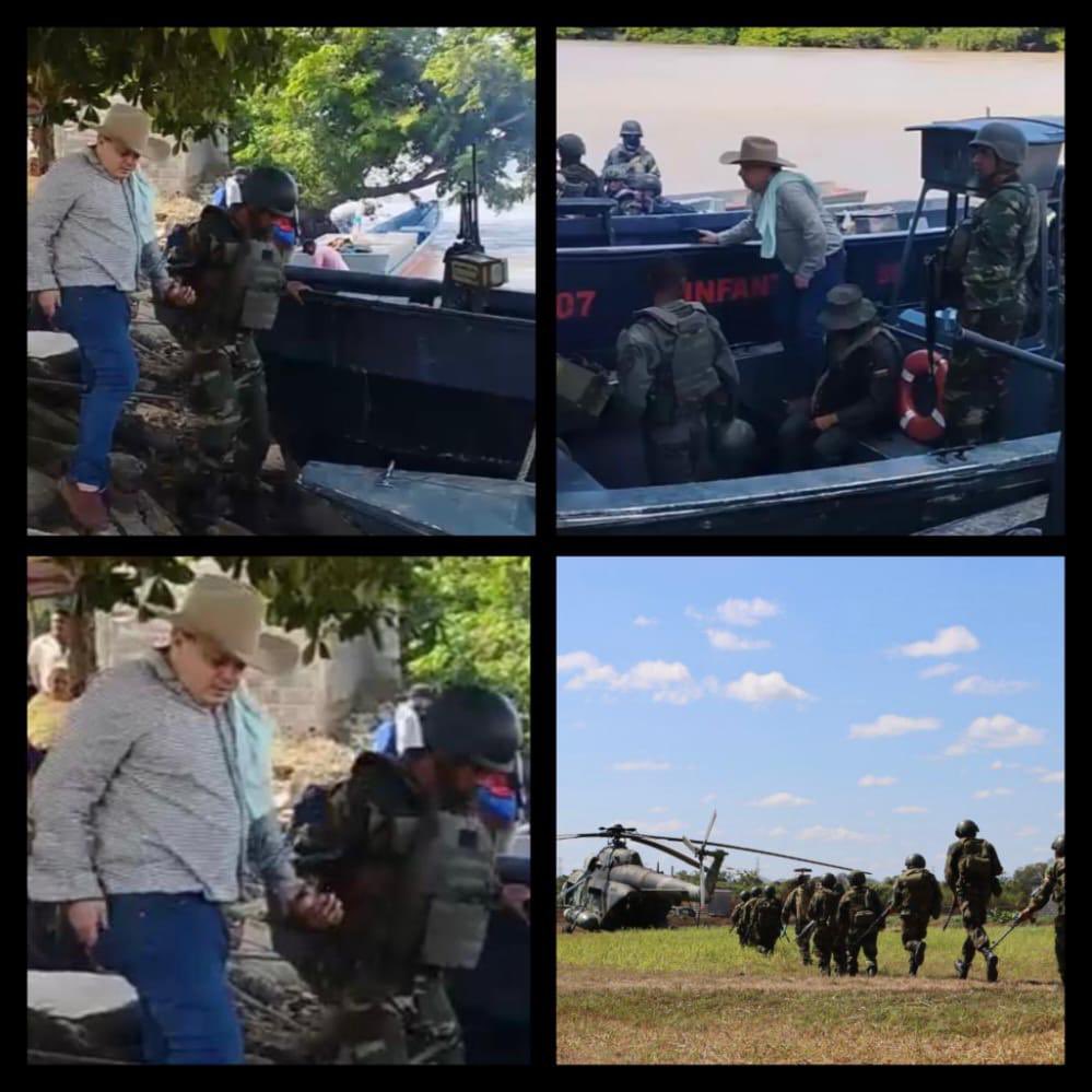 FANB en ejercicio de la 
soberanía y en acompañamiento al ciudadano Santos Torrealba, realiza patrullaje aeroterrestre en la finca Los Zamuracos en Apure, verificando que las instalaciones se encontraban en perfecto orden y sin ningún elemento TANCOL.